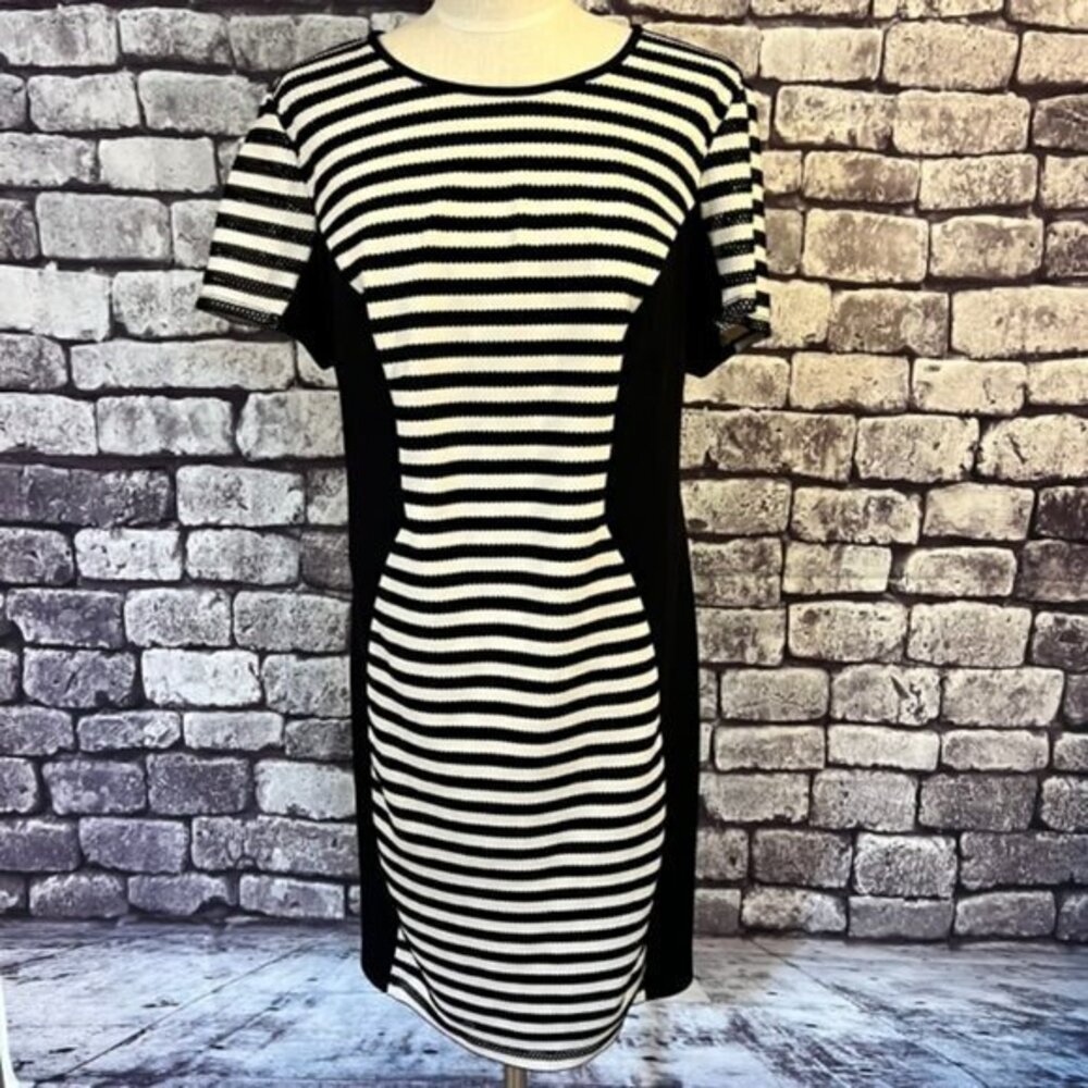 Bisou Bisou Black & White Short Sleeve Dress Size 3X